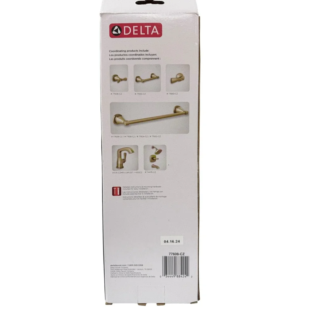 Delta Stryke 8 Inch Towel Bar Champagne Bronze 77608-CZ Bathroom‎ Hardware